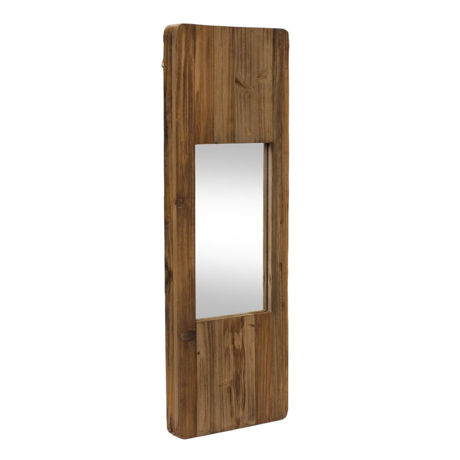 Melrose International Rustic Wooden Wall Mirror 29"H, Brown - 85176DS
