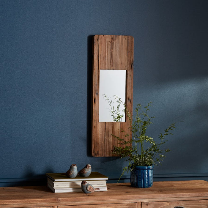 Melrose International Rustic Wooden Wall Mirror 29"H, Brown
