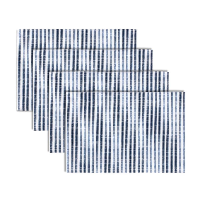 Melrose International Striped Dining Placemat, Set of 4, Blue/White - 85183DS
