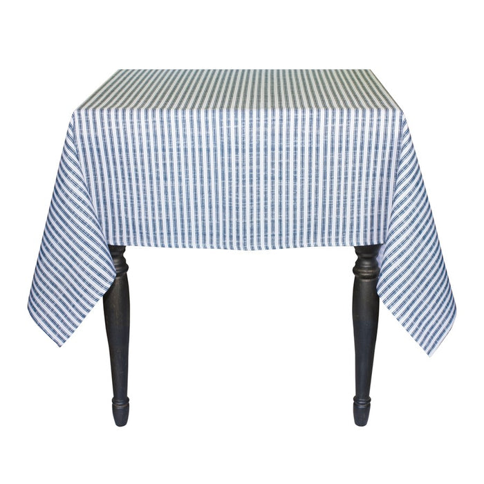 Melrose International Blue/White Striped Dining Table Cloth 72"L - 85188DS