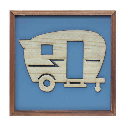 Melrose International Wood Adventure Wall Frames, Set of 3, Blue/Brown