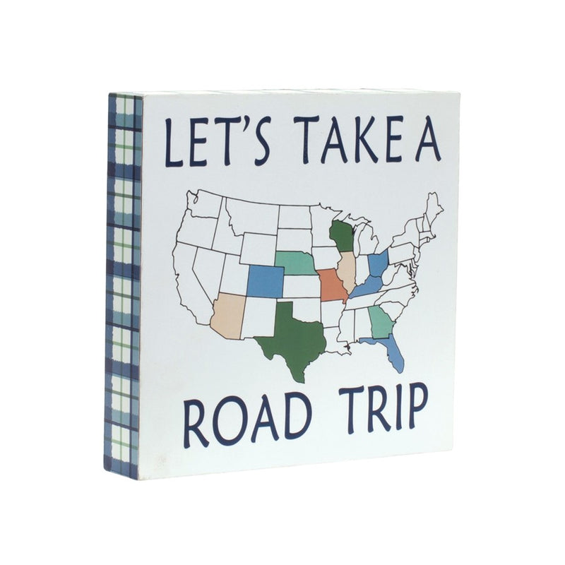 Melrose Adventure Block Sentiment Sign, Set of 4, Blue/White/Green