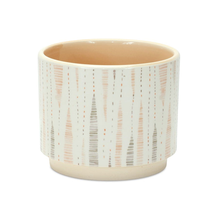 Melrose Blush Patterned Stacking Pot, Set of 3, White/Yellow