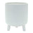 Melrose Ribbed Stone Footed Planter 7"H, White - 85218DS