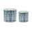 Melrose Int. Criss Cross Pattern Planter, Set of 2, White/Blue - 85222DS