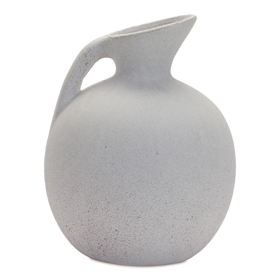 Melrose International Modern White Clay Pitcher Vase 9.5"H - 85243DS