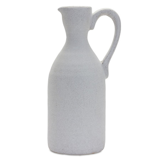 Melrose International Modern White Clay Pitcher Vase 13.5"H - 85248DS