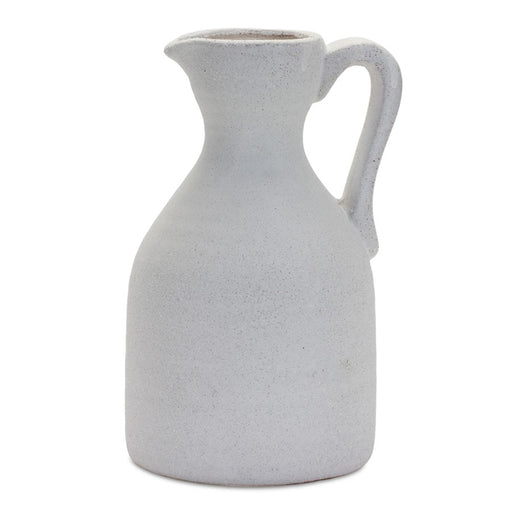 Melrose International Modern White Clay Pitcher Vase 10.5"H - 85249DS