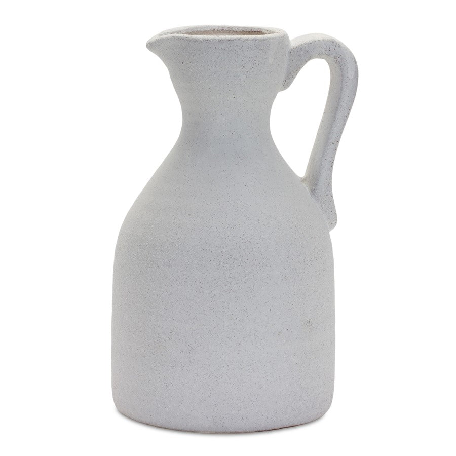 Melrose International Modern White Clay Pitcher Vase 10.5"H - 85249DS