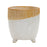 Melrose International Dual Tone Ceramic Planter 7.75"H, Brown/White - 85253DS