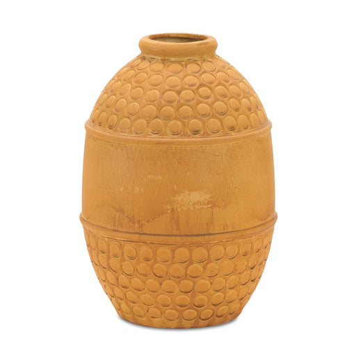 Melrose International Bubbled Terra Cotta Vase 10"H, Orange - 85255DS