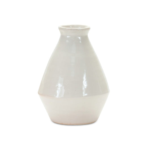 Melrose International Modern Terra Cotta Tapered Vase, Set of 2, White