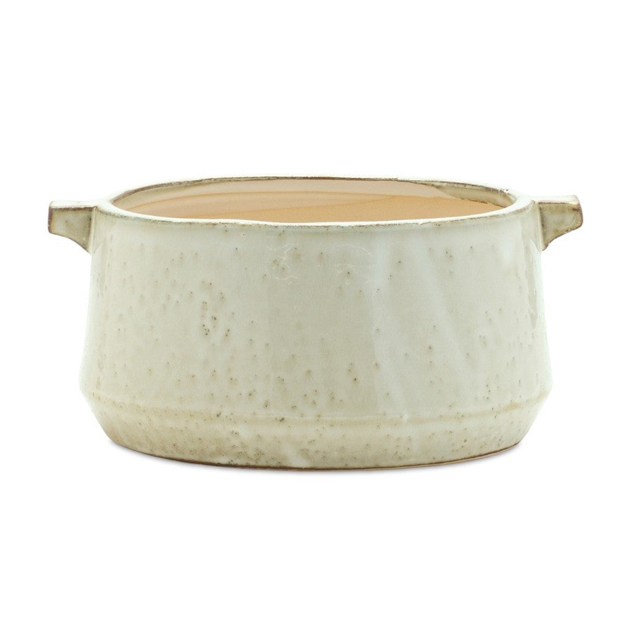 Melrose International Rustic Terra Cotta Bowl Planter 9.5"L, Beige - 85264DS