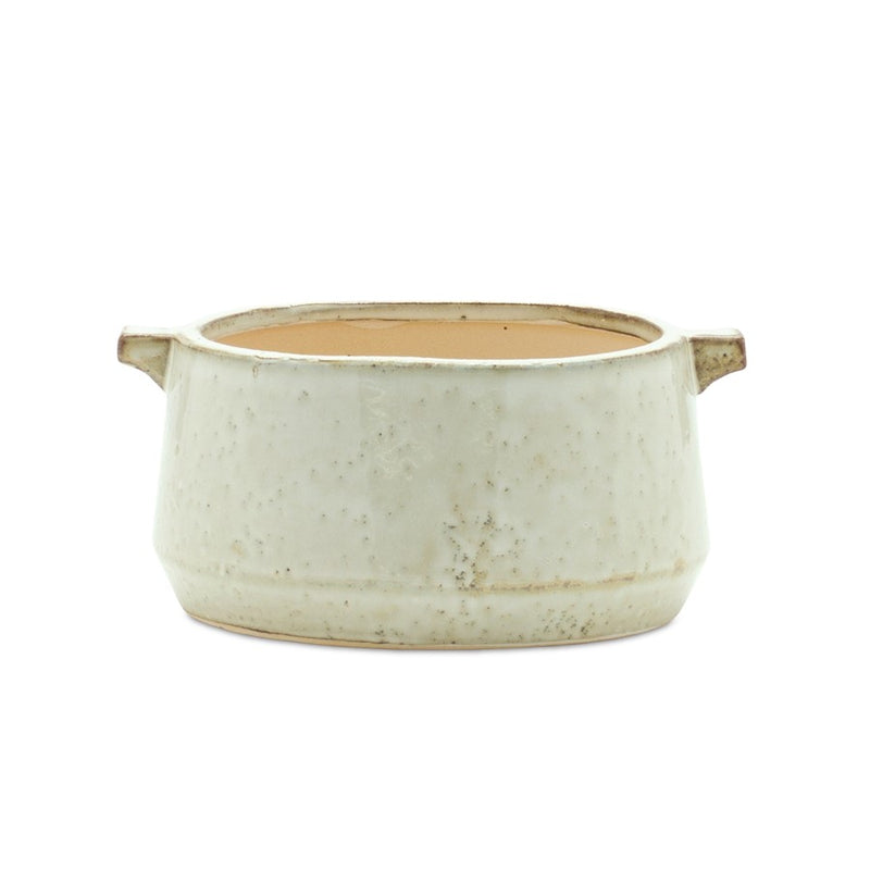 Melrose International Rustic Terra Cotta Bowl Planter 8"L, Grey - 85265DS