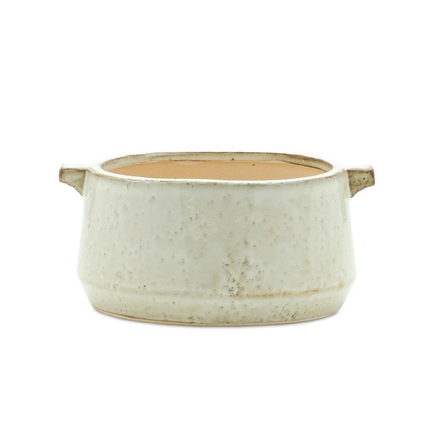 Melrose International Rustic Terra Cotta Bowl Planter 8"L, Grey - 85265DS