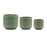 Melrose International Green Ribbed Terra Cotta Pot Planter, Set of 3 - 85271DS
