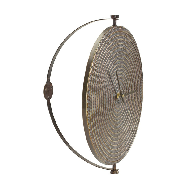 Melrose International Metal Wall Clock/Suspended Stand 15"D, Bronze