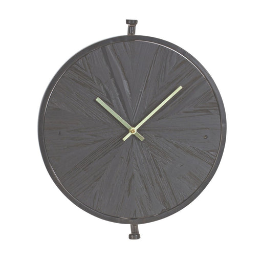 Melrose Modern Wood Wall Clock/Suspended Stand 16.25"D, Black - 85324DS