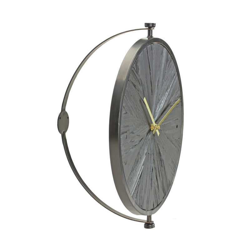 Melrose Modern Wood Wall Clock/Suspended Stand 16.25"D, Black