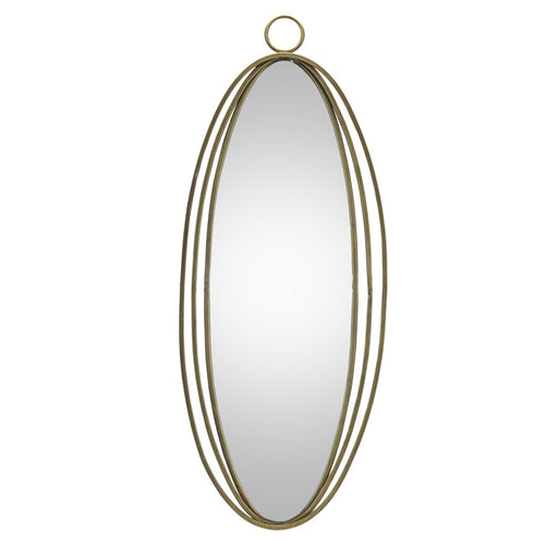 Melrose International Iron Oval Wall Mirror 34.25"H, Gold - 85334DS