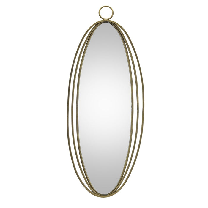 Melrose International Iron Oval Wall Mirror 34.25"H, Gold - 85334DS
