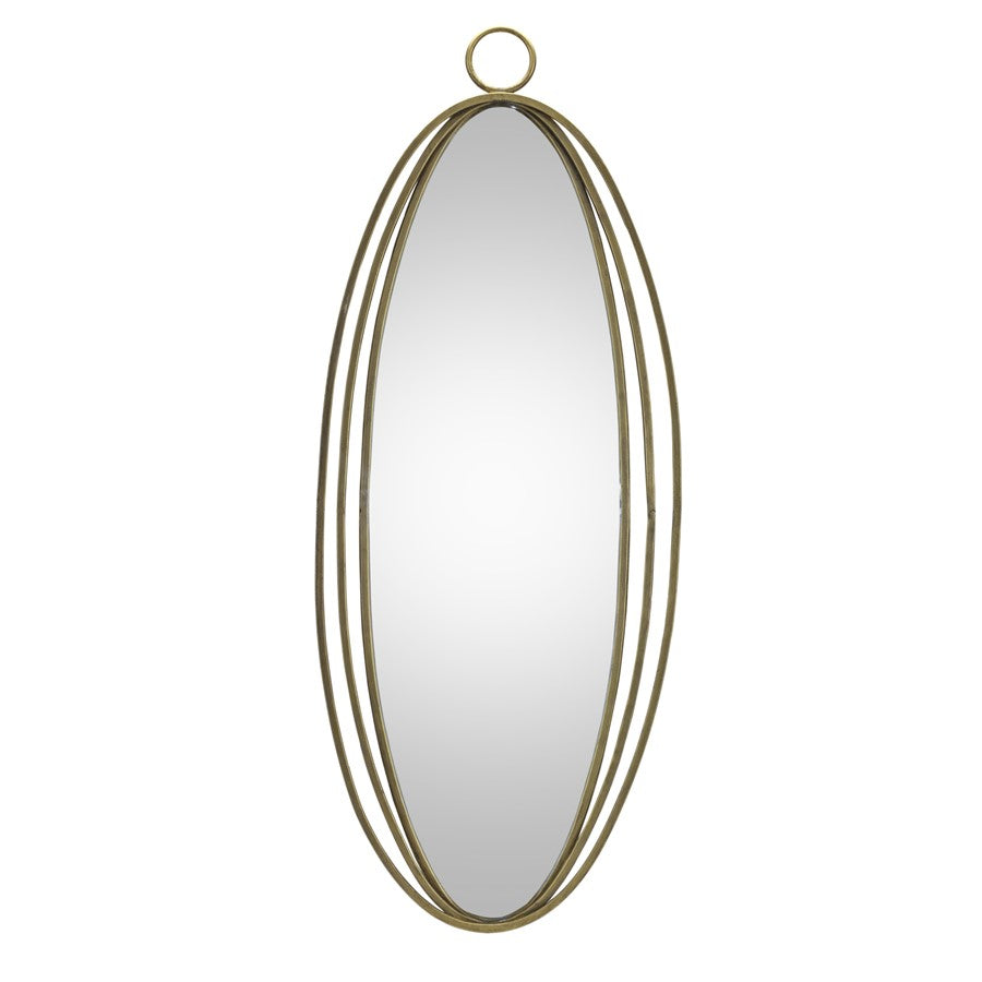 Melrose International Iron Oval Wall Mirror 34.25"H, Gold - 85334DS