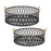 Melrose Round Woven Bamboo Trays/Rattan Handle Accent, Set of 2, Black - 85336DS