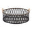 Melrose Round Woven Bamboo Trays/Rattan Handle Accent, Set of 2, Black