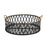 Melrose Round Woven Bamboo Trays/Rattan Handle Accent, Set of 2, Black