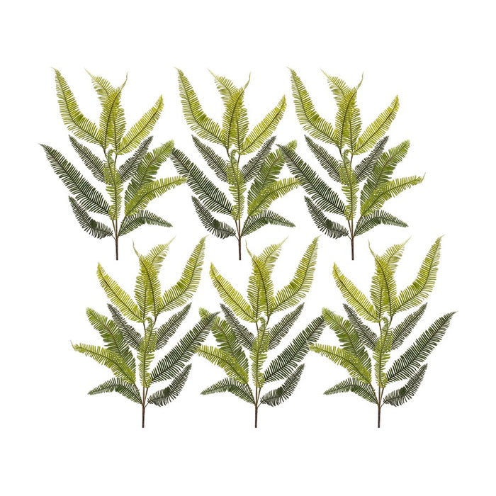 Melrose Varigated Fern Foliage Spray, Set of 6, Green/Brown - 85355DS