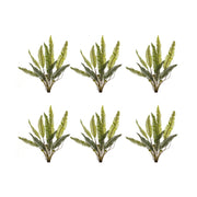 Melrose Varigated Fern Foliage Bush, Set of 6, Green/Brown - 85357DS