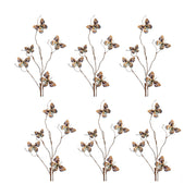 Melrose Wire Butterfly Spray (Set of 6), Orange/Blue/Brown - 85363DS