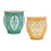 Melrose Decorative Ceramic Pot, Set of 2, Yellow/Green/White - 85366DS