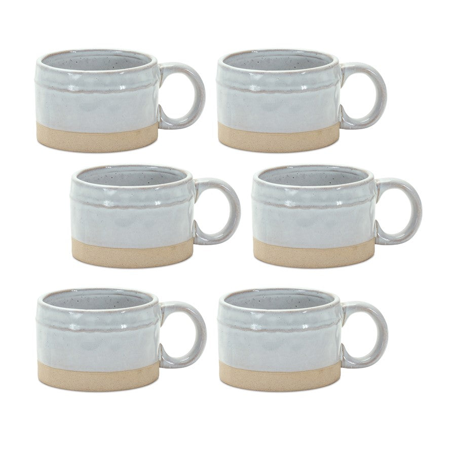 Melrose Rustic Porcela, Mug/Beige Accent, Set of 6, Beige/Grey - 85374DS