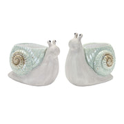 Melrose Terra Cotta Garden Snail Planter, Set of 2, Blue/Green - 85381DS