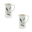 Melrose Rustic Thistle Etched Pitcher Vase/Speckled, Set of 2, White/B - 85400DS