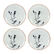 Melrose Rustic Thistle Etched Plate/Speckled, Set of 2, Black/White - 85402DS