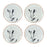 Melrose Rustic Thistle Etched Plate/Speckled, Set of 2, Black/White - 85402DS