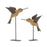 Melrose Natural Fir Wood Bird Figurine/Rustic Metal Accents, Set of 2 - 85412DS