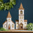 Melrose Lighted Natural Wooden Church Display/Rustic Metal Accents 25