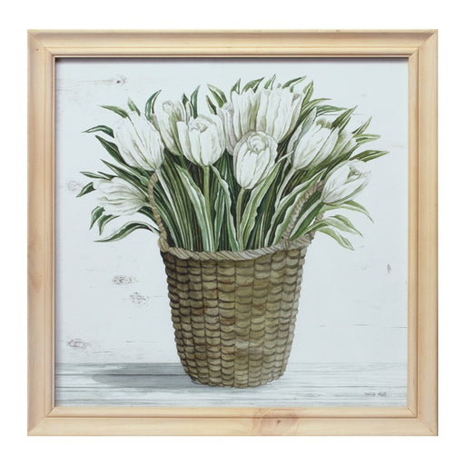 Melrose Framed Floral Basket Print, Set of 217"SQ/Glass, Brown