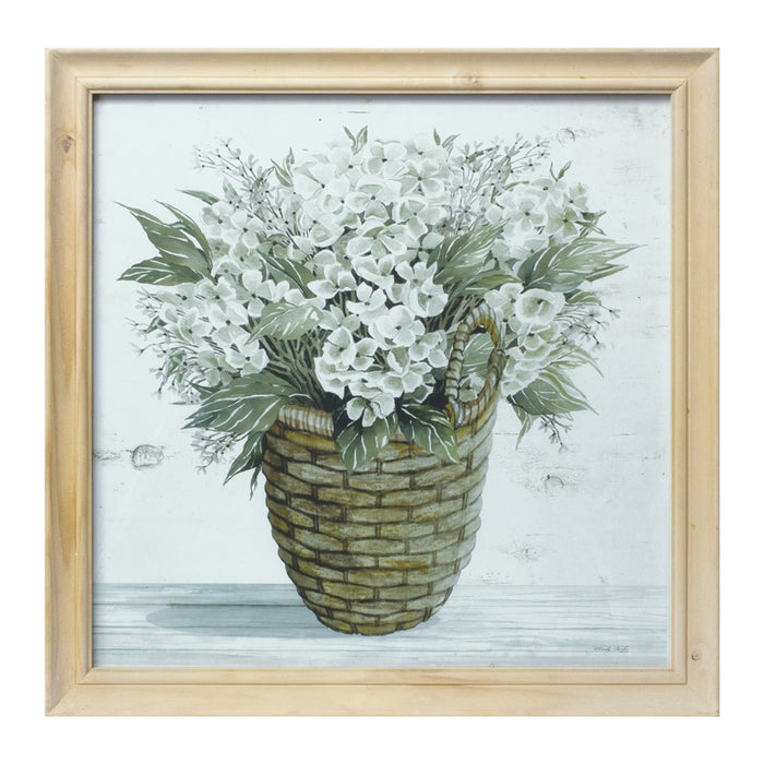 Melrose Framed Floral Basket Print, Set of 217"SQ/Glass, Brown