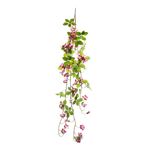 Melrose International Pink Floral/Foliage Vine, Set of 6, Green - 85422DS