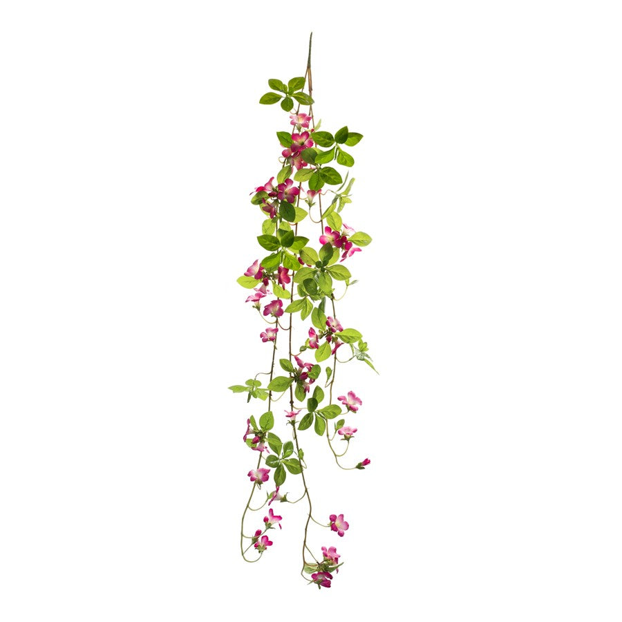 Melrose International Pink Floral/Foliage Vine, Set of 6, Green - 85422DS