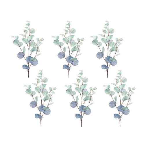 Melrose Blue Silver Dollar Eucalyptus Leaf Spray, Set of 6 - 85426DS