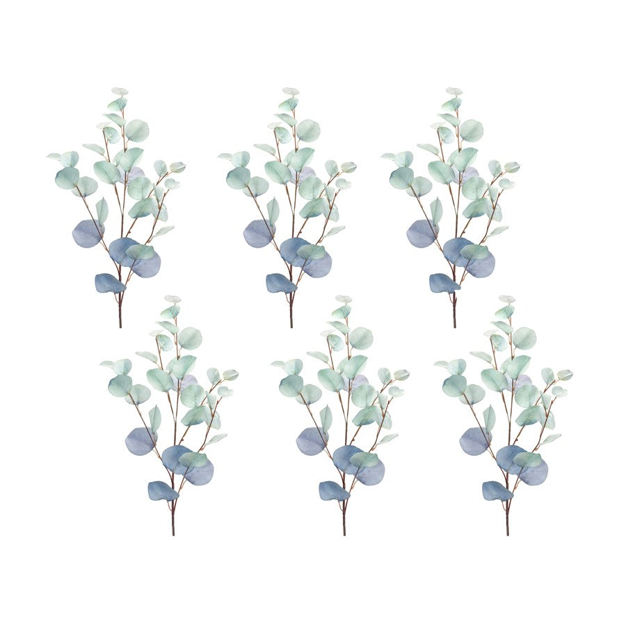 Melrose Blue Silver Dollar Eucalyptus Leaf Spray, Set of 6 - 85426DS