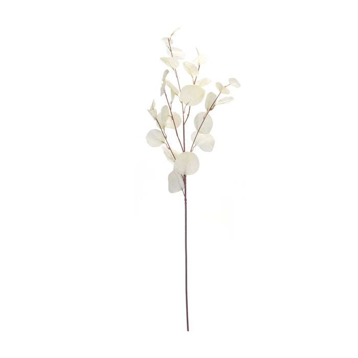 Melrose Ivory Silver Dollar Eucalyptus Leaf Spray, Set of 6, White