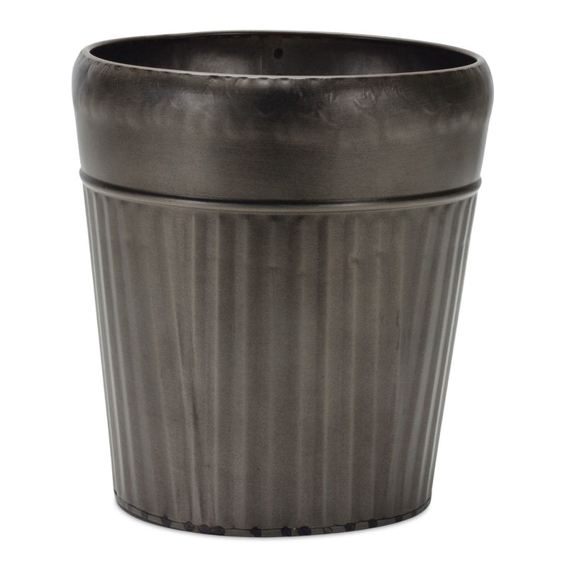 Melrose Pewter Metal Planter/Tapered Design, Set of 3, Grey