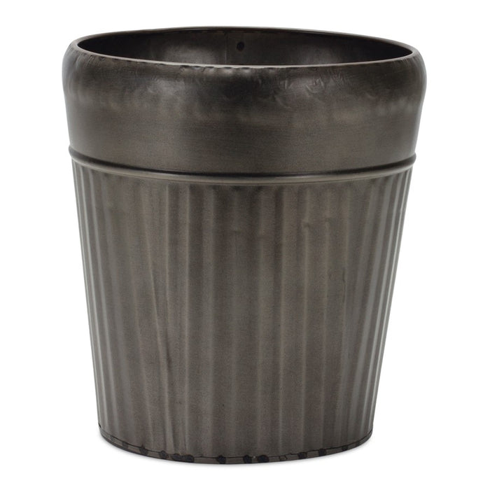 Melrose Pewter Metal Planter/Tapered Design, Set of 3, Grey