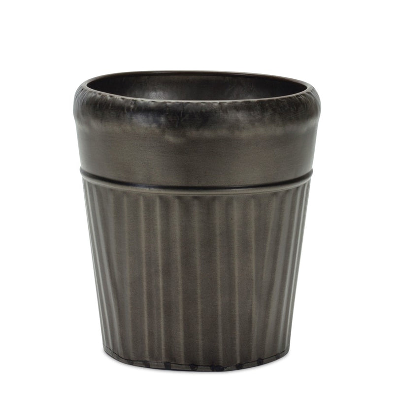 Melrose Pewter Metal Planter/Tapered Design, Set of 3, Grey